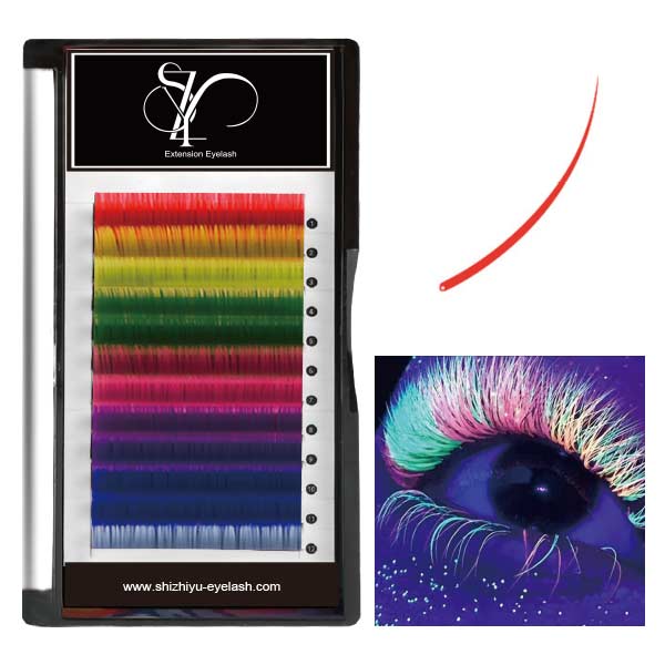 FLUORESCENT COLOR SINGLE ROUND HAIR FALSE EYELASHES | shizhiyu