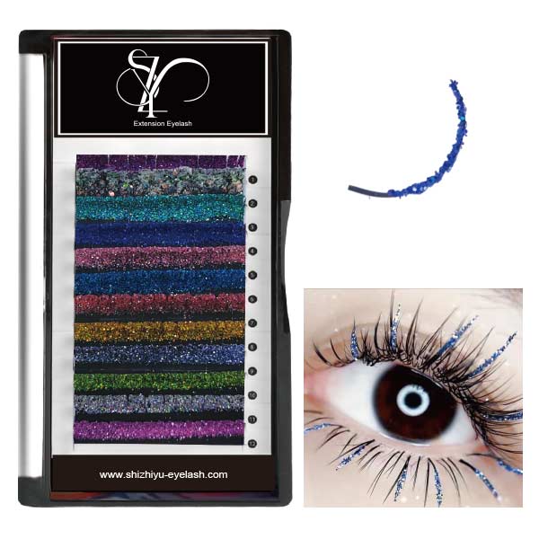 GLITTER PINK SINGLE ROUND FALSE EYELASHES | shizhiyu